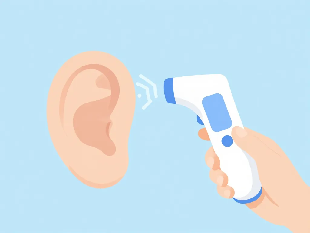 diagramme concept thermomètre auriculaire en action