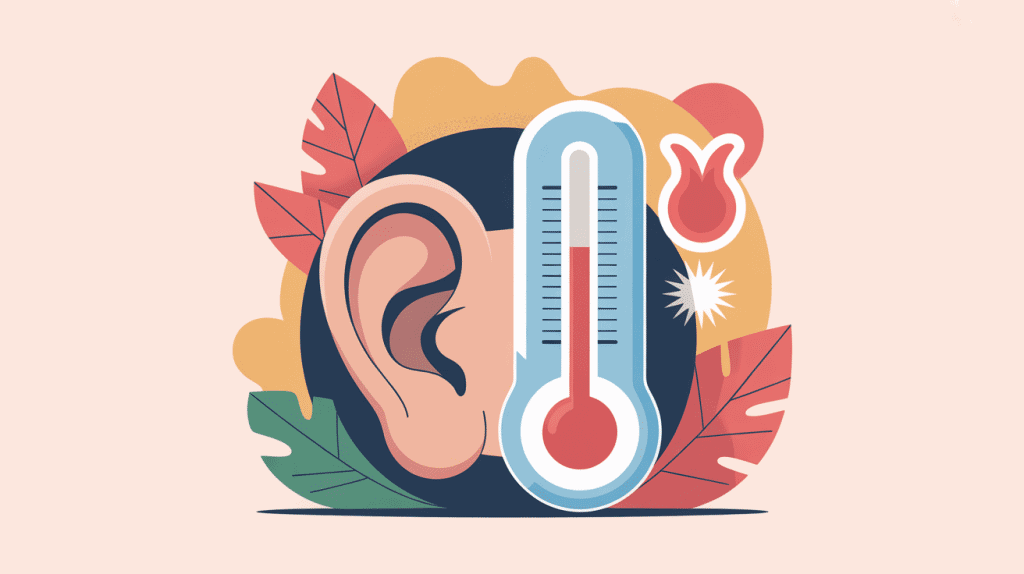 illustration thermomètre auriculaire ambiance chaleureuse