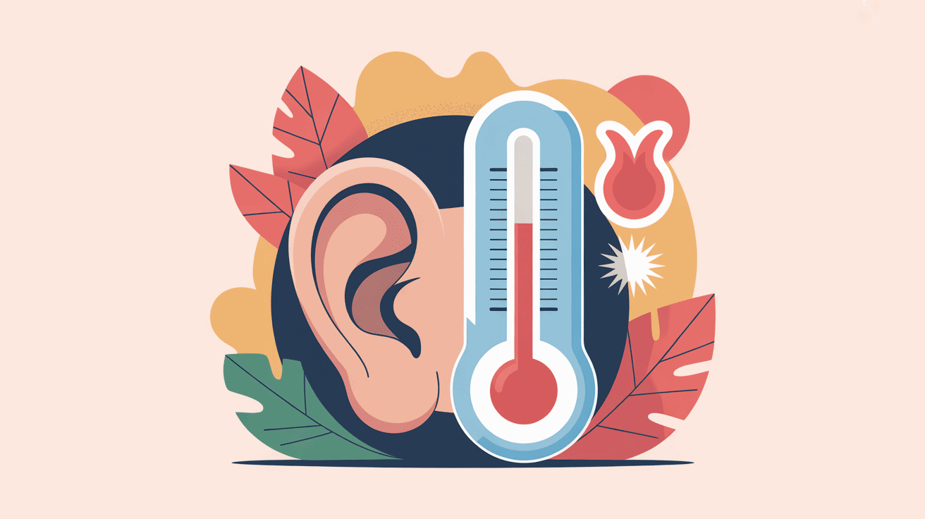 illustration thermomètre auriculaire ambiance chaleureuse