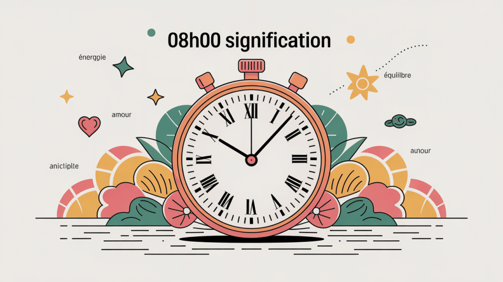 08h00 signification image vectorielle symbolique horloge matin