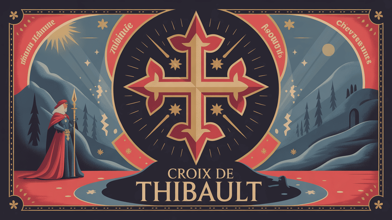 croix de thibault stylisée, symbolisme médiéval et ésotérique