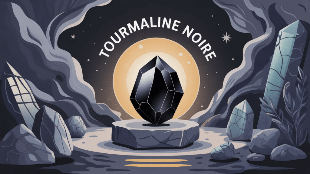 illustration pierre tourmaline noire protection énergie