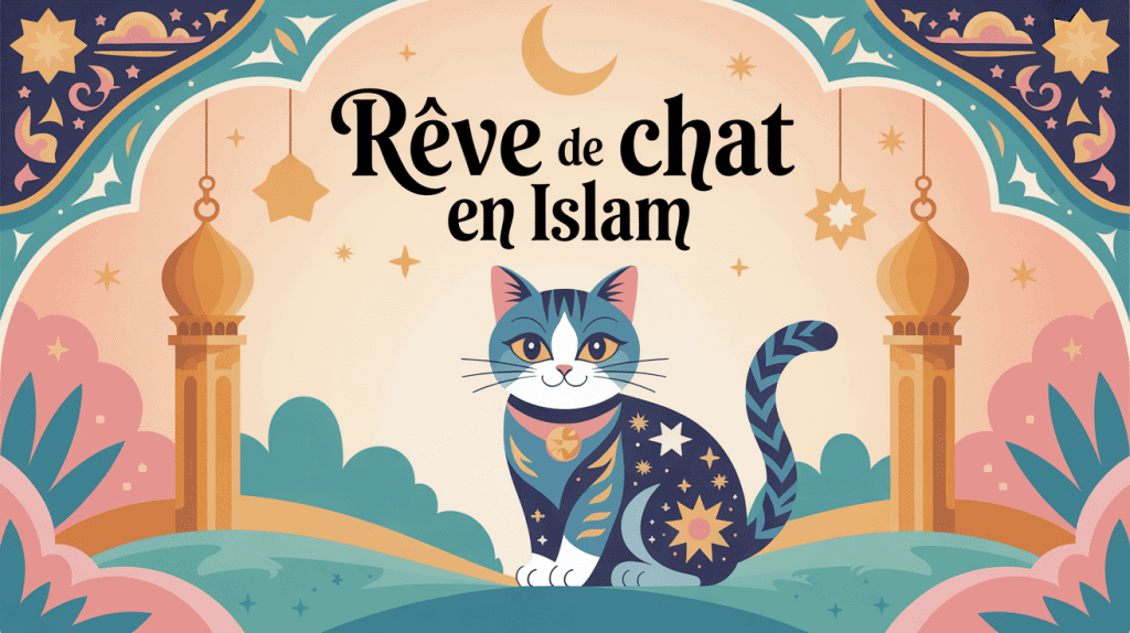 illustration rêve de chat en islam ambiance spirituelle