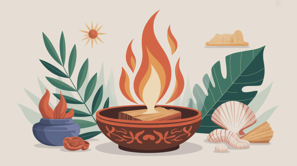 illustration sauge à bruler rituel purification