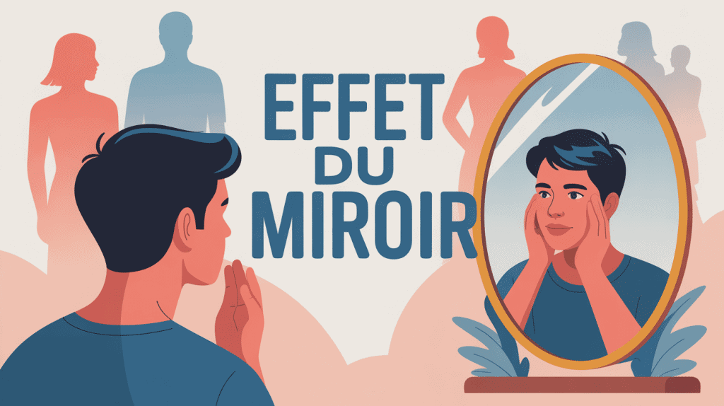effet du miroir illustration psychologie développement personnel