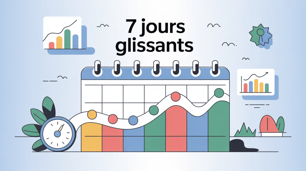 exemple de 7 jours glissants illustration calendrier stylisé