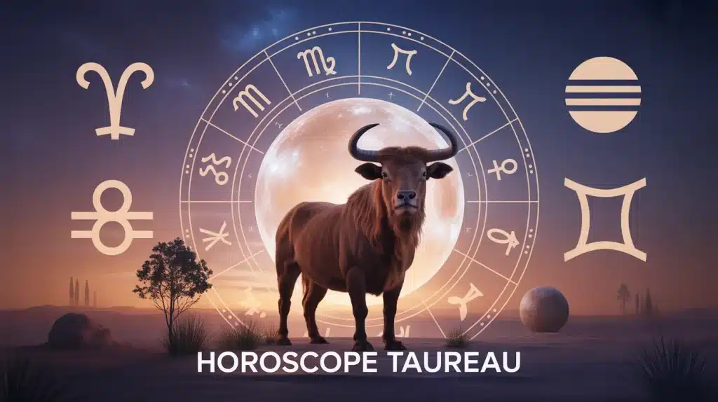 Illustration vectorielle du signe Horoscope Taureau avec symboles planétaires