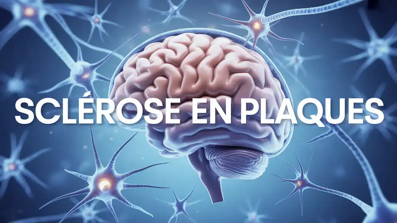 Illustration cerveau et réseaux neuronaux pour sclérose en plaques