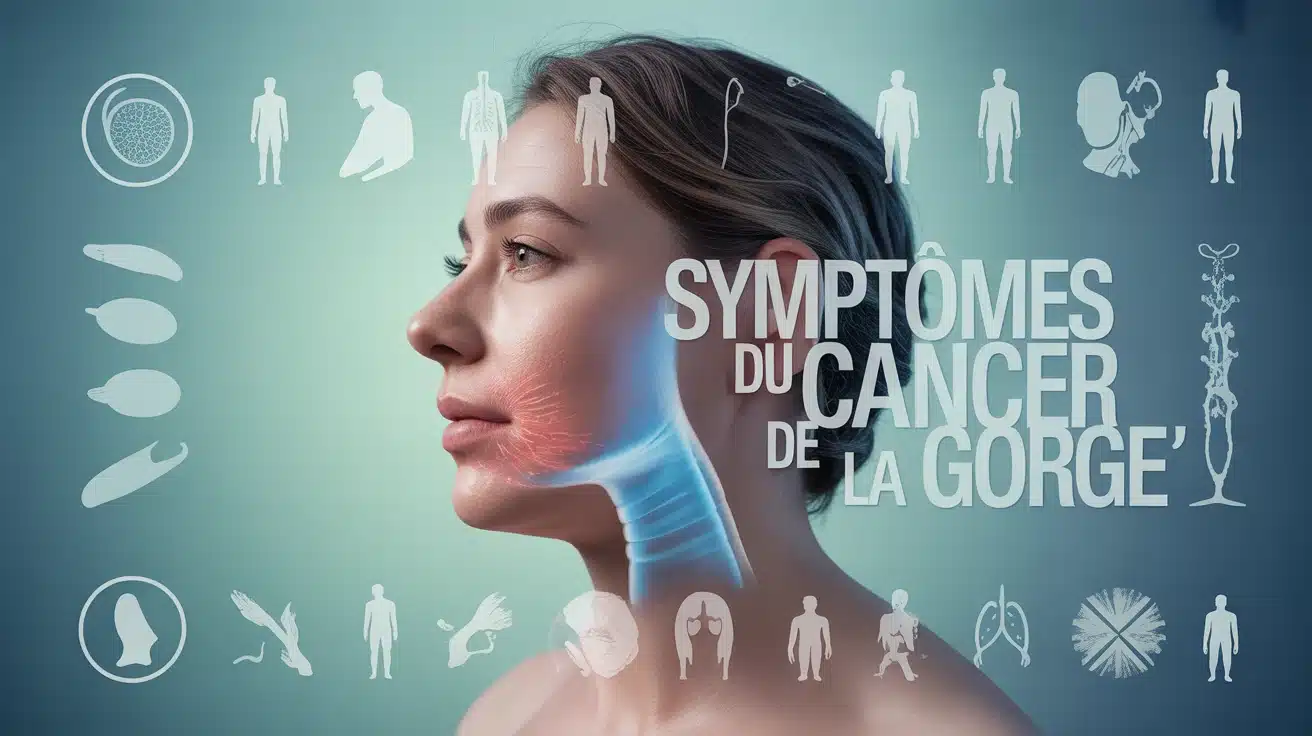 Illustration vectorielle des symptômes du cancer de la gorge