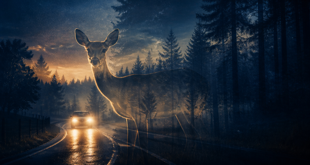 Croiser une biche sur la route : entre message spirituel et appel à la vigilance