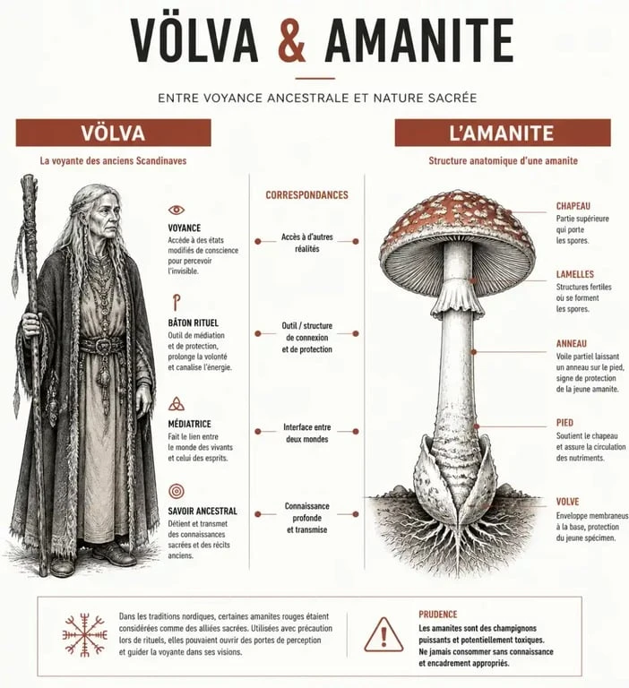 Comparaison entre la völva mythologique et la volva mycologique