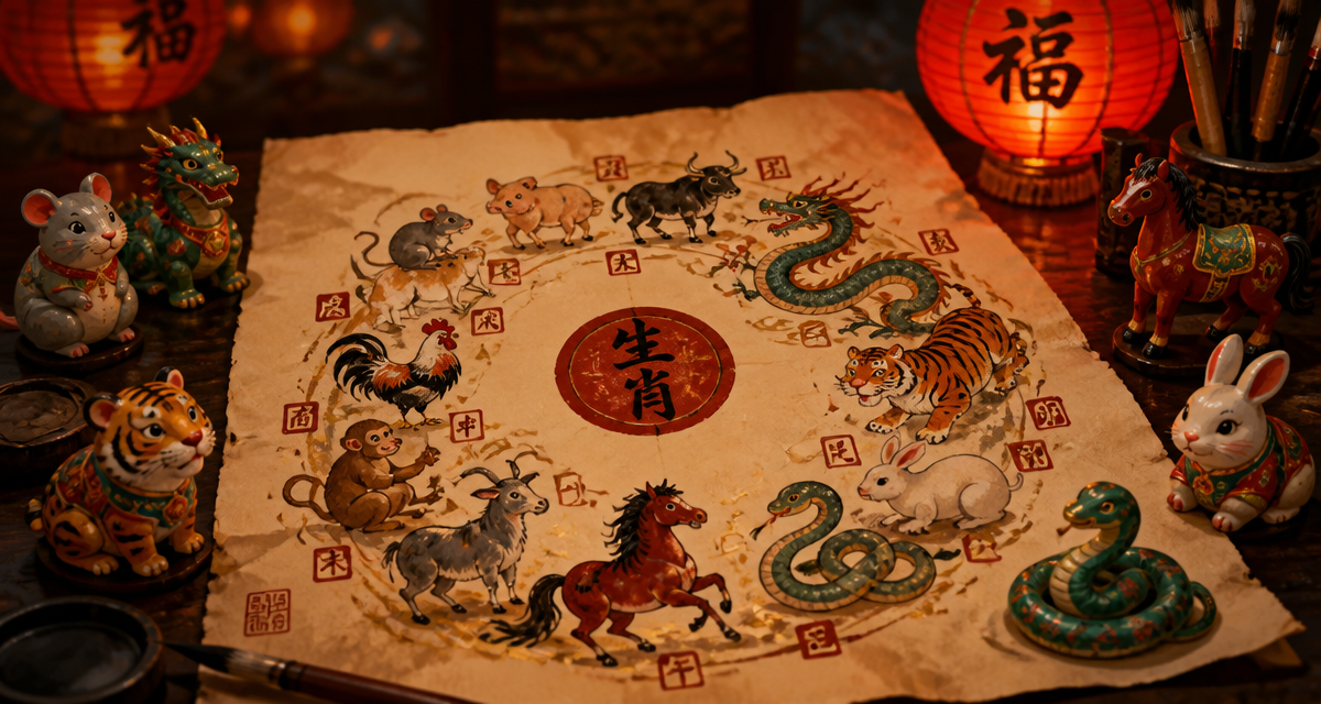 signe chinois zodiaque cercle animaux