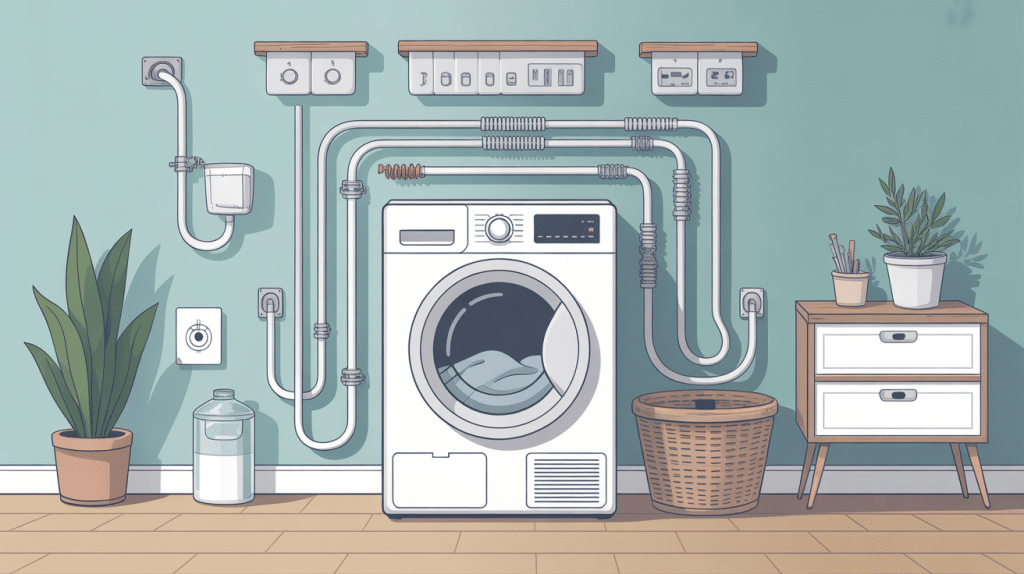 Branchement seche linge illustration installation securisee