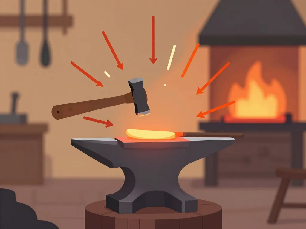 Diagramme concept rôle central enclume forgeron