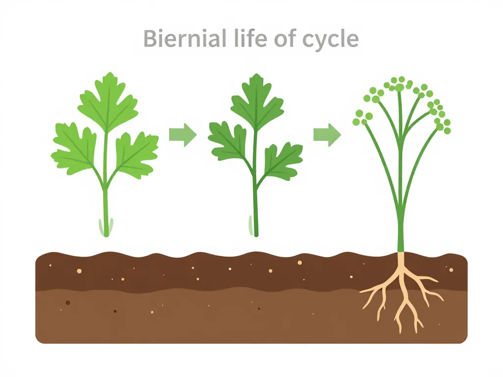 cycle de vie concept du persil au potager le persil repousse t il l'année suivante