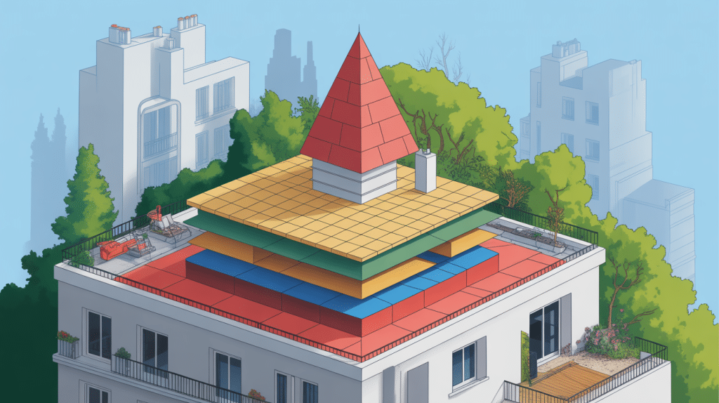 schéma étanchéité toiture terrasse couches technique