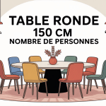 table ronde 150 cm combien de personnes, illustration conviviale autour de la table