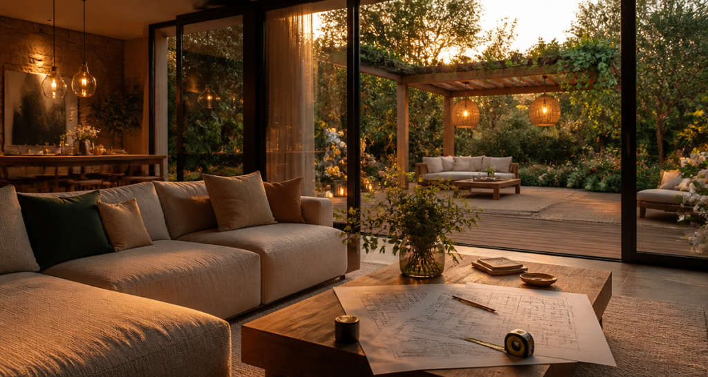 mon amenagement maison salon ouvert sur jardin