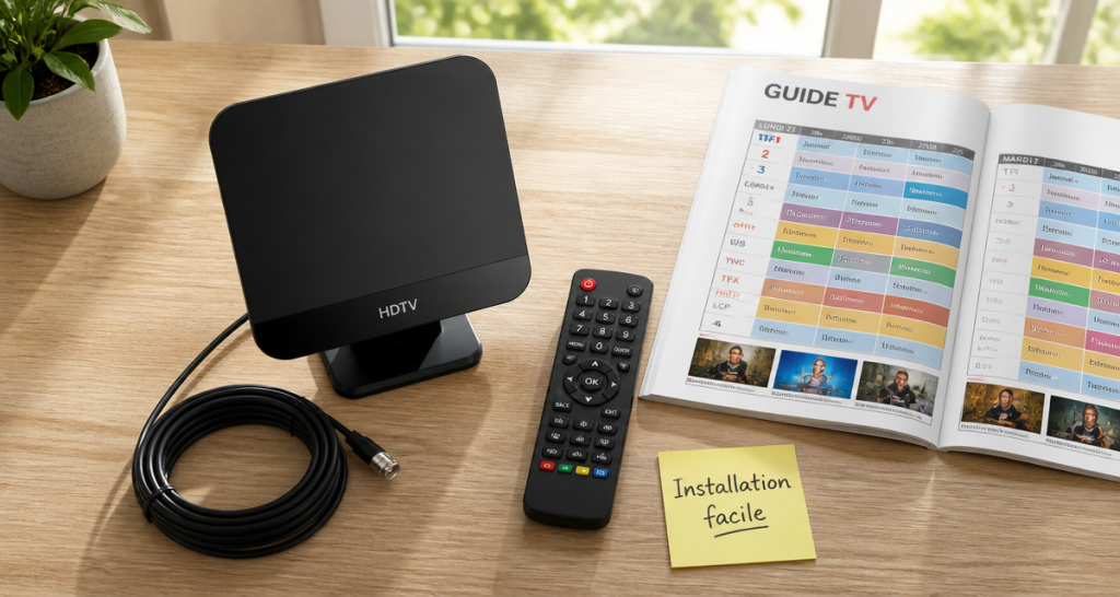 Antenne sans fil pour TV sur table avec télécommande
