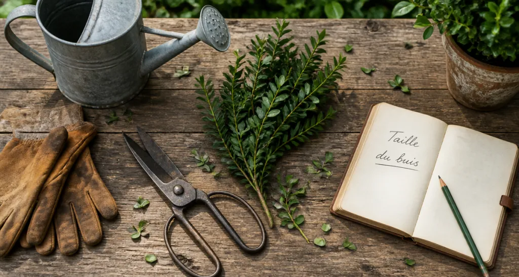 quand tailler les buis outils sur table de jardinage