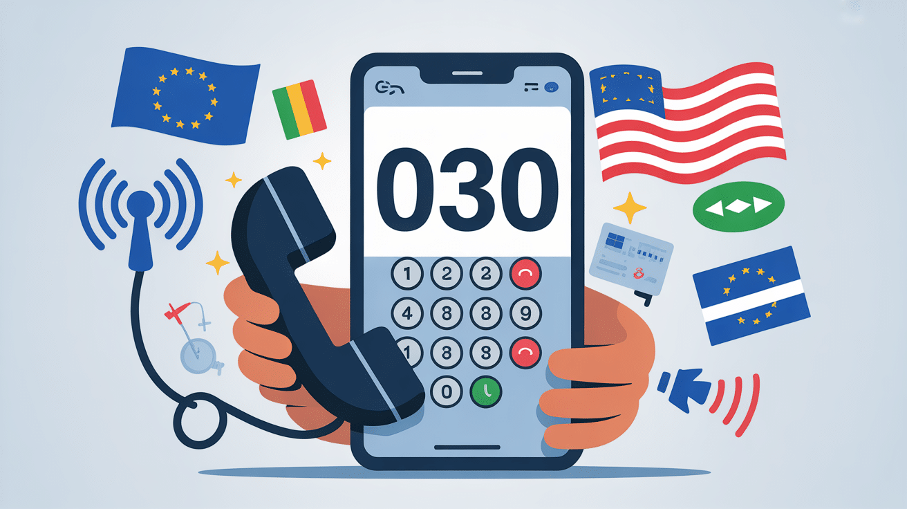 0030 indicatif de quel pays, illustration telephone international