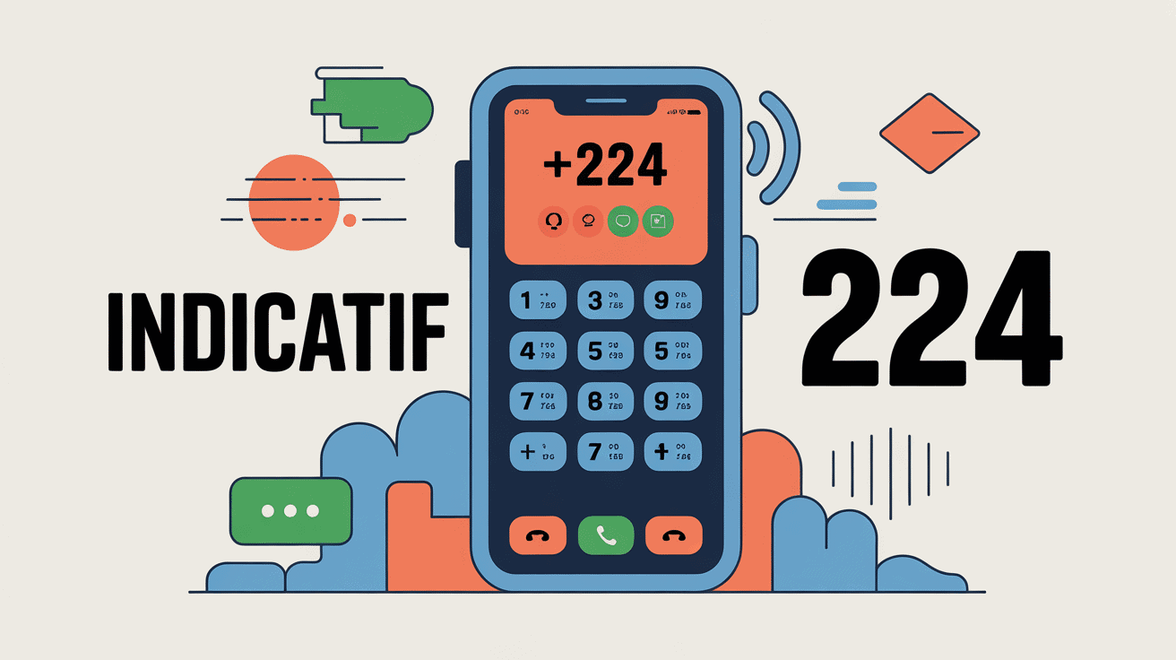 224 indicatif de quel pays numéro affiché sur téléphone