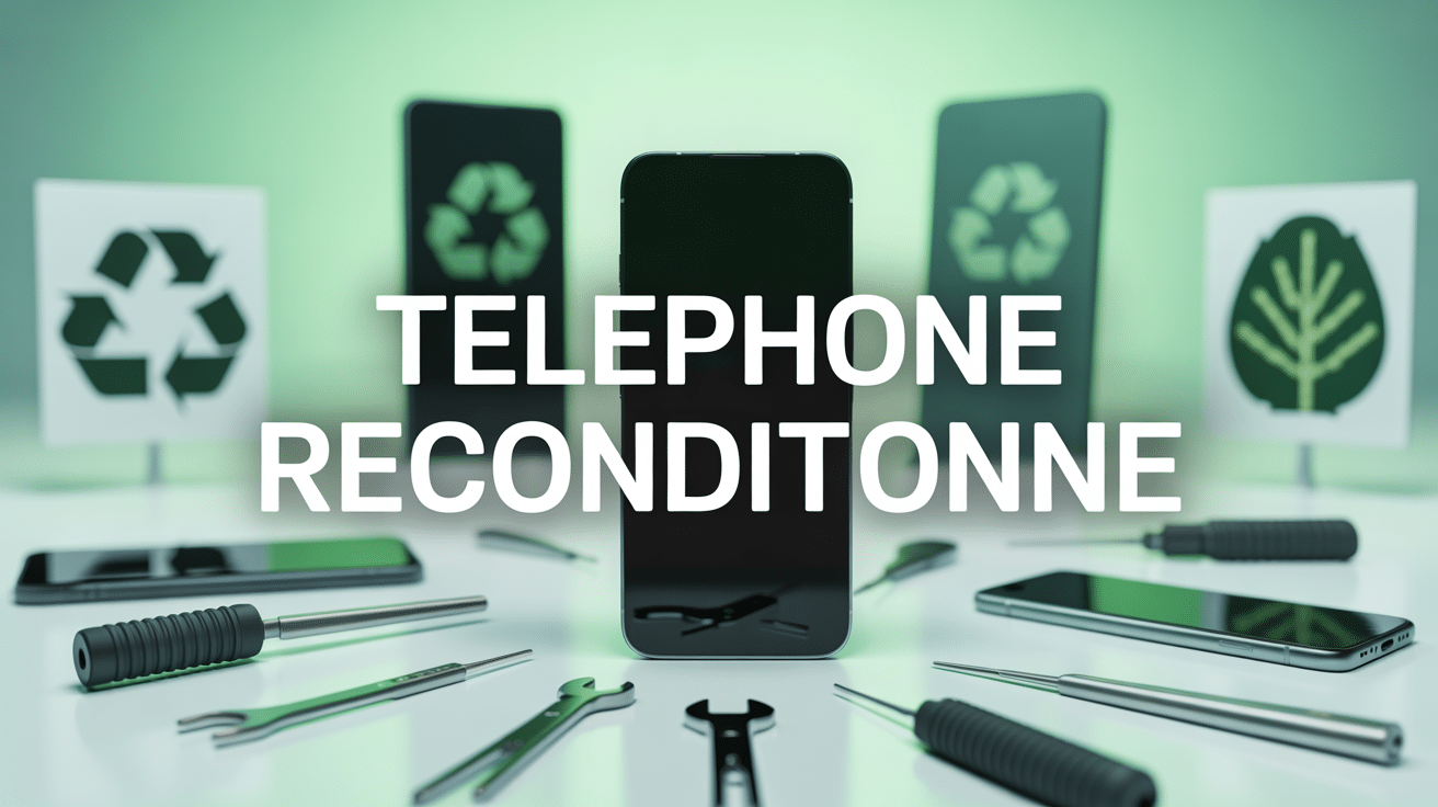 c'est quoi un telephone reconditionné smartphone réparation symbole écologique