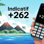 illustration indicatif 262 quel pays visuel île tropicale téléphone