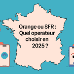 orange ou sfr : illustration télécom et carte France