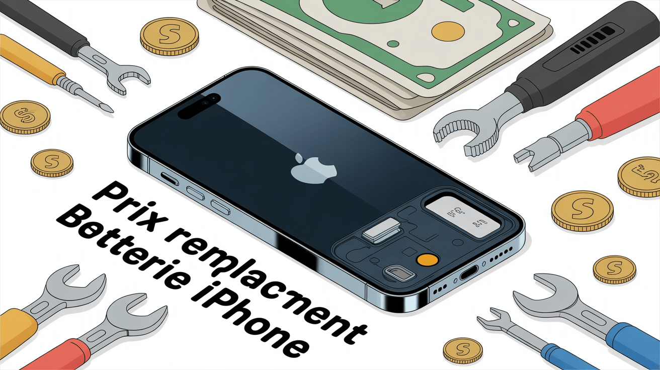 prix remplacement batterie iphone illustration moderne