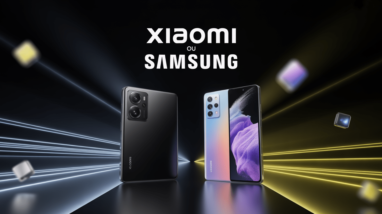 xiaomi ou samsung smartphones modernes côte à côte