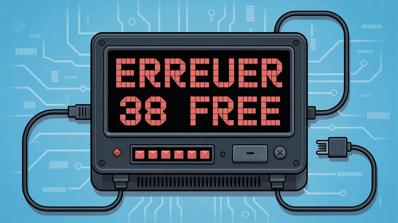 Erreur 38 Free affichée sur box internet rectangulaire