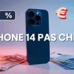 iphone 14 pas cher avec réduction sur fond blanc
