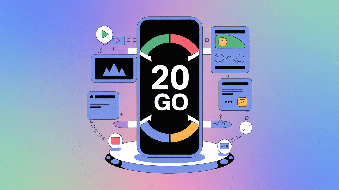 Illustration 20 go internet équivalent en heure smartphone jauges données