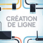 Illustration creation ligne cables et appareils connectés