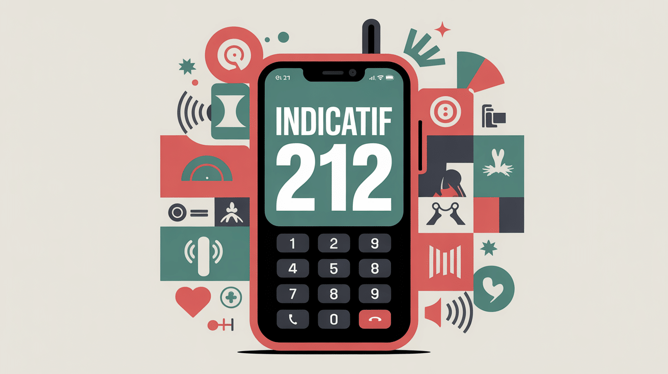 Indicatif 212 quel pays illustration telephone mobile