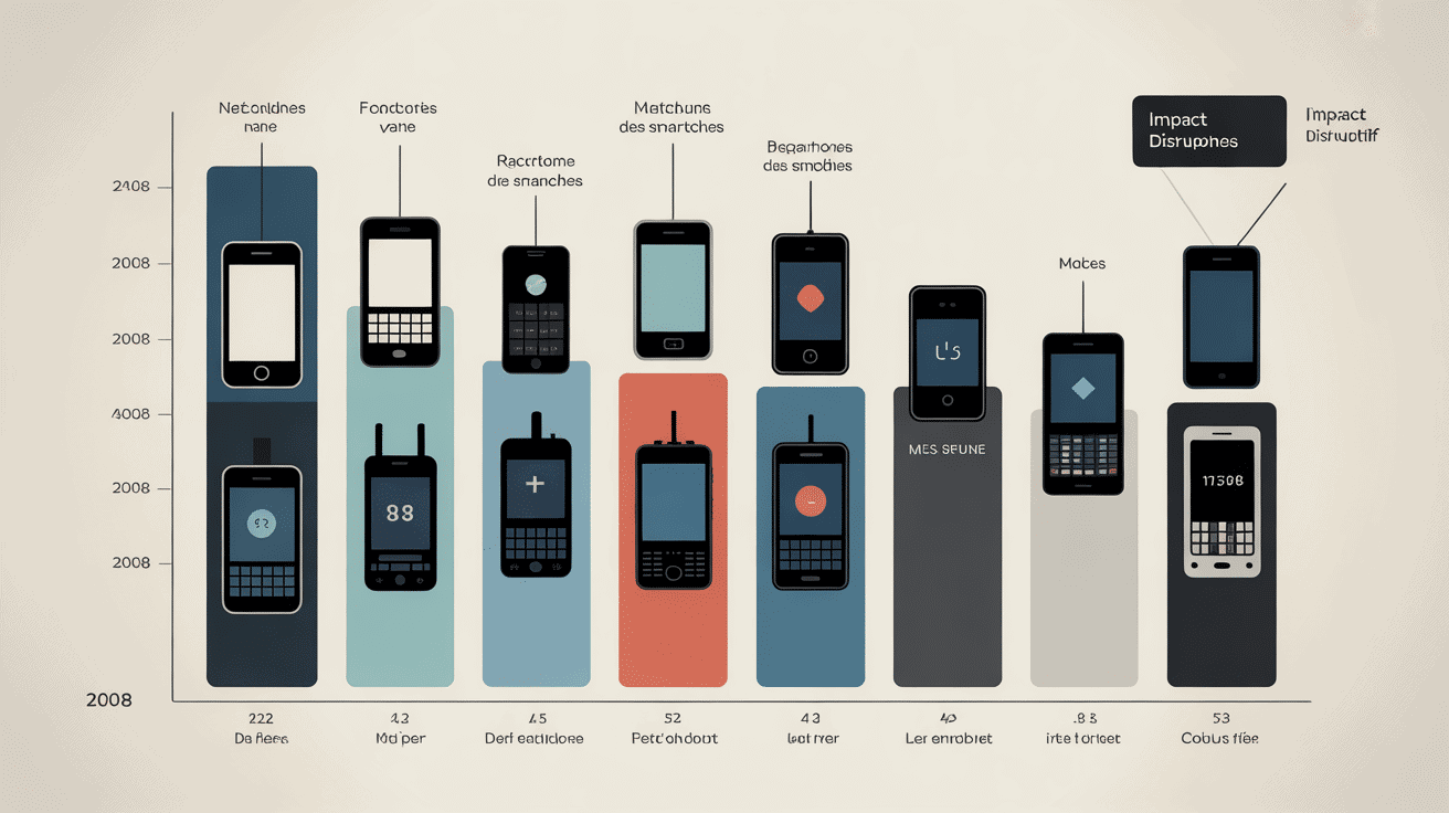 graphique comparatif marché mobile iphone 2 3g 2008