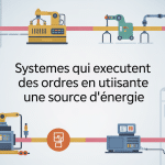 Vue industrielle exécute des ordres en utilisant une source d'énergie