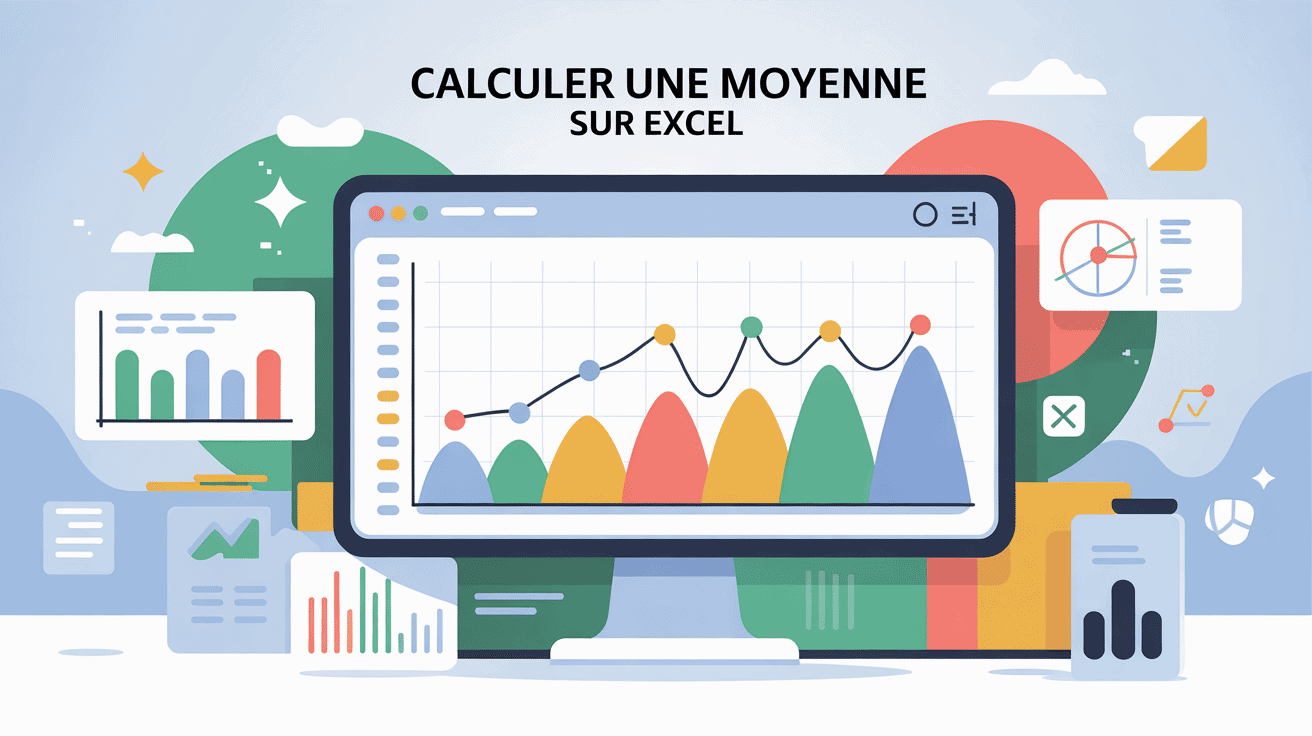 calculer une moyenne sur excel écran graphique coloré