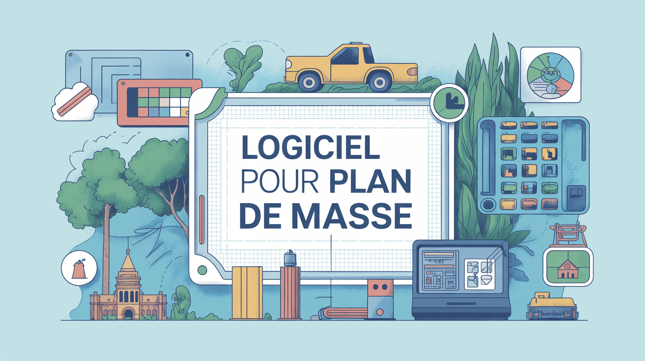 logiciel pour plan de masse illustration vectorielle avec outils numériques