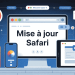 Illustration mise a jour safari sur mac iphone ipad