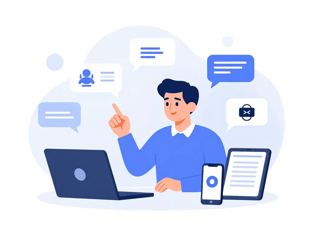Scène interface Poe AI utilisateur interactions bots