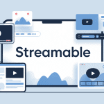 illustration partage vidéo streamable moderne