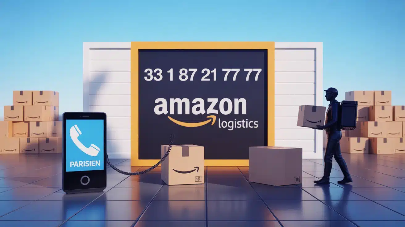 Illustration communication 33 1 87 21 77 77 Amazon Logistics entre livreur et client