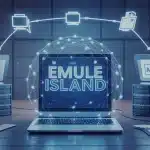 Illustration vectorielle Emule Island univers téléchargement P2P