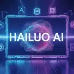 Illustration Hailuo AI écran digital futuriste