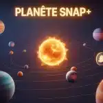 Illustration Planète Snap système solaire avec planètes colorées et soleil central