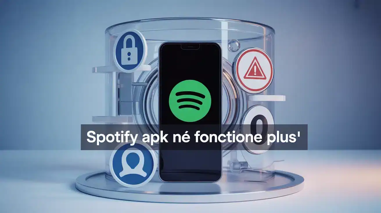 Illustration smartphone avec Spotify APK ne fonctionne plus