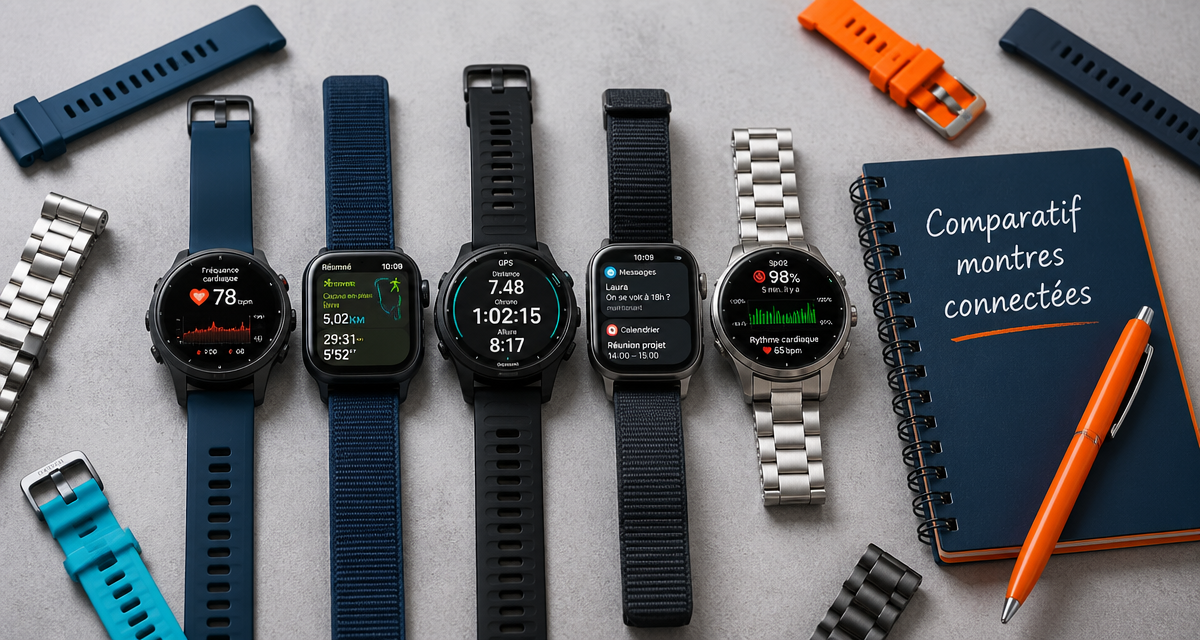 comparatif montre connectée cinq modèles