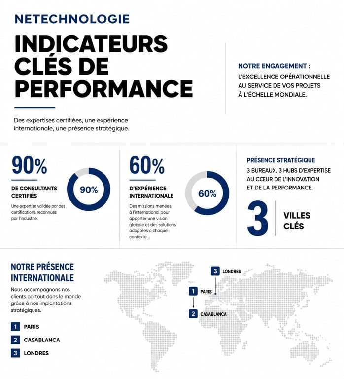 Infographie des indicateurs clés de performance de Netechnologie